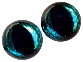 12 mm Honingraat Groene Glitter Ogen