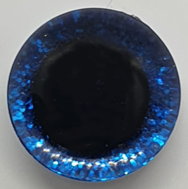 Donker Blauwe Glitter Veiligheids Ogen 12 mm