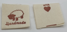 Stoffen Handmade with ♥ Labels Schaap 2cm (5stuks)