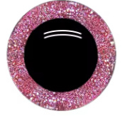 16mm Licht Roze Glitter Ogen