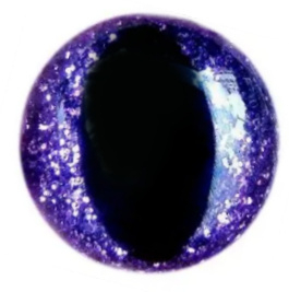 Glitter Katten Ogen Paars 15mm