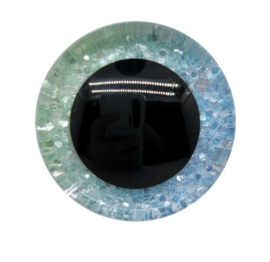 Blauw Groene Glitter Ogen 12mm