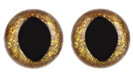 Opry Donker Gouden Glitter Katten Oogjes 18mm