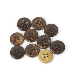 Kokosnoot Knopen met 4 gaatjes 18mm
