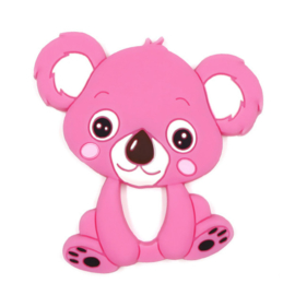 Siliconen Bijtring - Koala Donker Roze