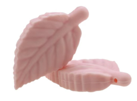 Siliconen Kraal Blaadje Licht Roze