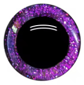 16mm Paarse Glitter Ogen