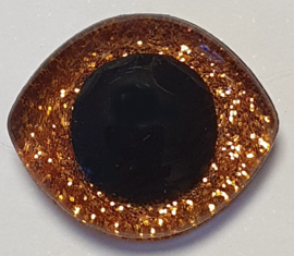 Ovale Glitter Ogen Oranje Bruin 23x28mm