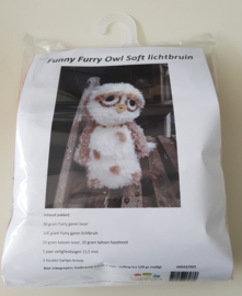 Haakpakket Funny Furry Owl Soft lichtbruin