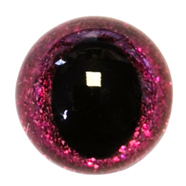 Glitter Katten Ogen Donker Roze 12mm