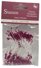 144 st meeldraadjes 1 mm Bordeaux Rood