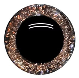 25mm Bruine Glitter Ogen