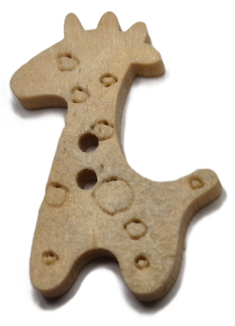 Blank Houten  Giraffe Knopen  (5 stuks)
