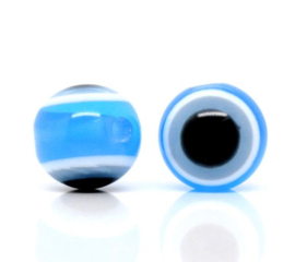 Boze oog kralen 8mm Licht Blauw