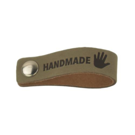 Durable - Leren Label Handmade met drukknoop (2 stuks) 002