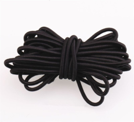 2mm Koord Elastiek Zwart - 1 Meter