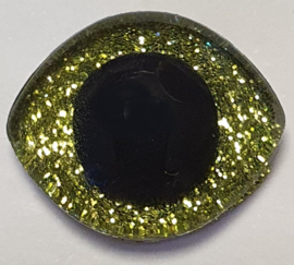 Ovale Glitter Ogen Groen 23x28mm