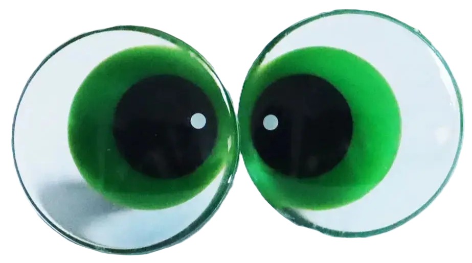 Doorzichtig Groene Schele Fantasie Ogen 25mm