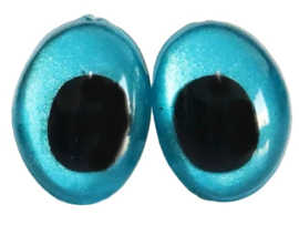 Ovale Gekleurde Ogen 13x18mm Turquoise