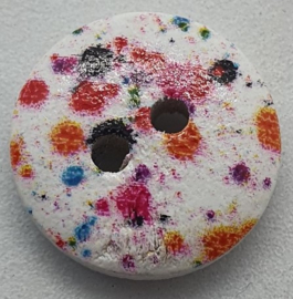 Witte knoopjes met verf spatten 15mm