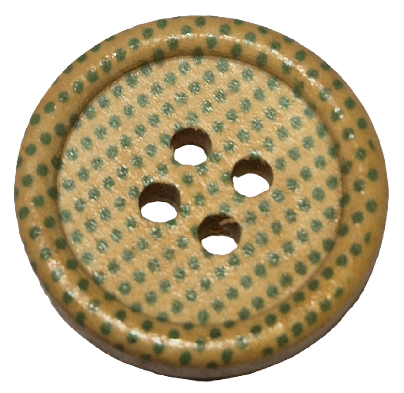 Houten Knoop Gestippeld Blauw 20mm (5 stuks)