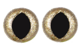 Opry Gouden Glitter Katten Oogjes 15mm