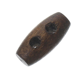 Donker Bruine Houten Houtje Touwtje Knopen 15x7mm  (5 stuks)