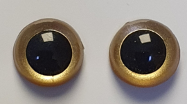 Half Ronde Gouden Ogen Knoopjes 9mm