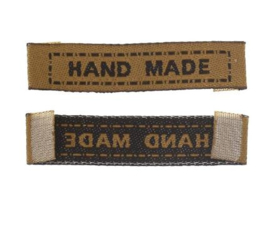 Zand Kleurige Stoffen Handmade Labels 4,5 cm (5 Stuks)