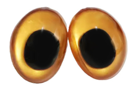 Ovale Gekleurde Ogen 13x18mm Oranje Goud