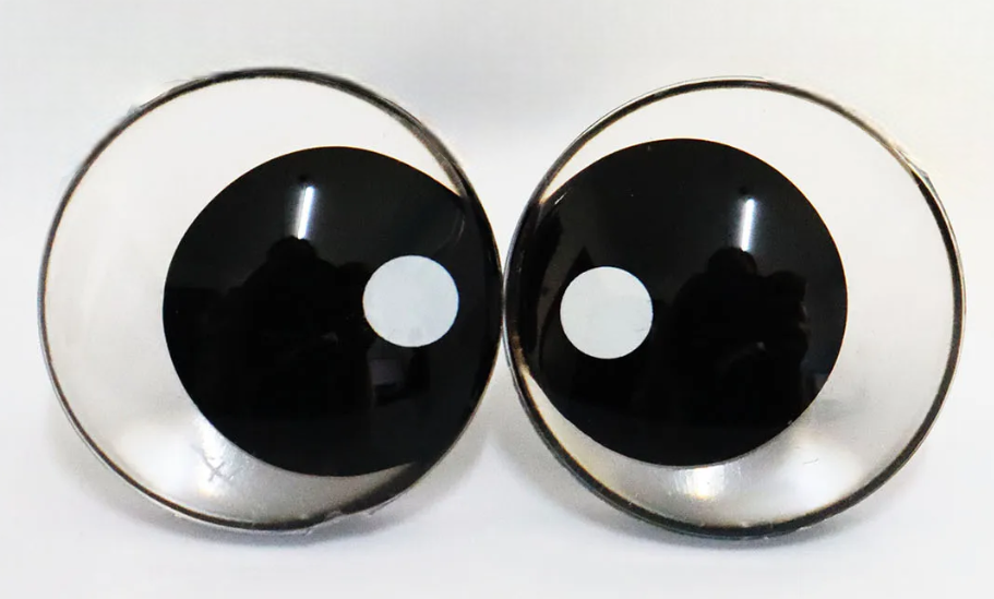 Doorzichtige Schele Fantasie Ogen Zwart 25mm