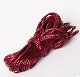 Wax koord 1mm Bordeaux Rood