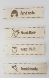 Beige Hand made Labels  5 x 1,5 cm (4 stuks)