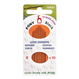 Pony Black Stopnaalden lang nr.8 zwart - 10st