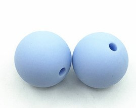 Licht Blauwe Silicone Kralen 12mm (5 Stuks)