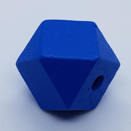 Houten Donker Blauwe Hexagon Kraal 20 mm (per stuk)