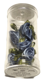 Gutermann Blauwe Satijnen Roosjes (10 stuks)