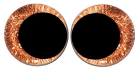 Schele Cartoon Glitter Ogen Oranje Bruin 12mm
