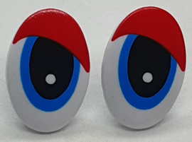 Cartoon Ogen Rood Blauw 25mm (2 Stuks)