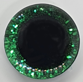 Groene Glitter Veiligheids Ogen 12 mm