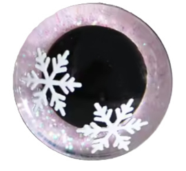 14mm Licht Roze Ogen met Sneeuwvlokken