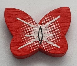 Vlinder Kralen Rode 20x15mm (7 stuks)