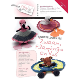 Patroonboekje Knuffeldoekjes Zwaan, Flamingo en Vos