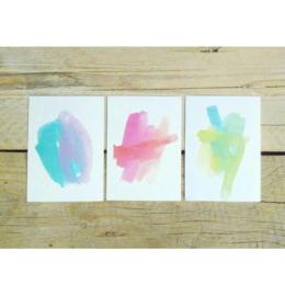 Handletterkaarten watercolor set