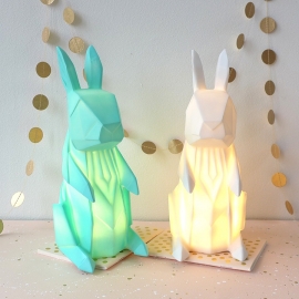 Origami lamp Konijn mint