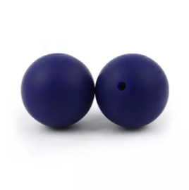 Siliconen kraal 12 mm blauw