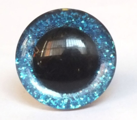 Glitterogen 22 mm blauw per paar