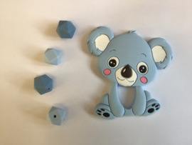 Koala siliconen bijtring blauw