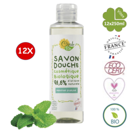 Organic fresh mint shower gel 12x250ml