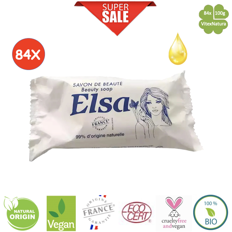 Elsa hotel toiletzeep met Glycerine en plantaardige oliën 84x 100g voordelig